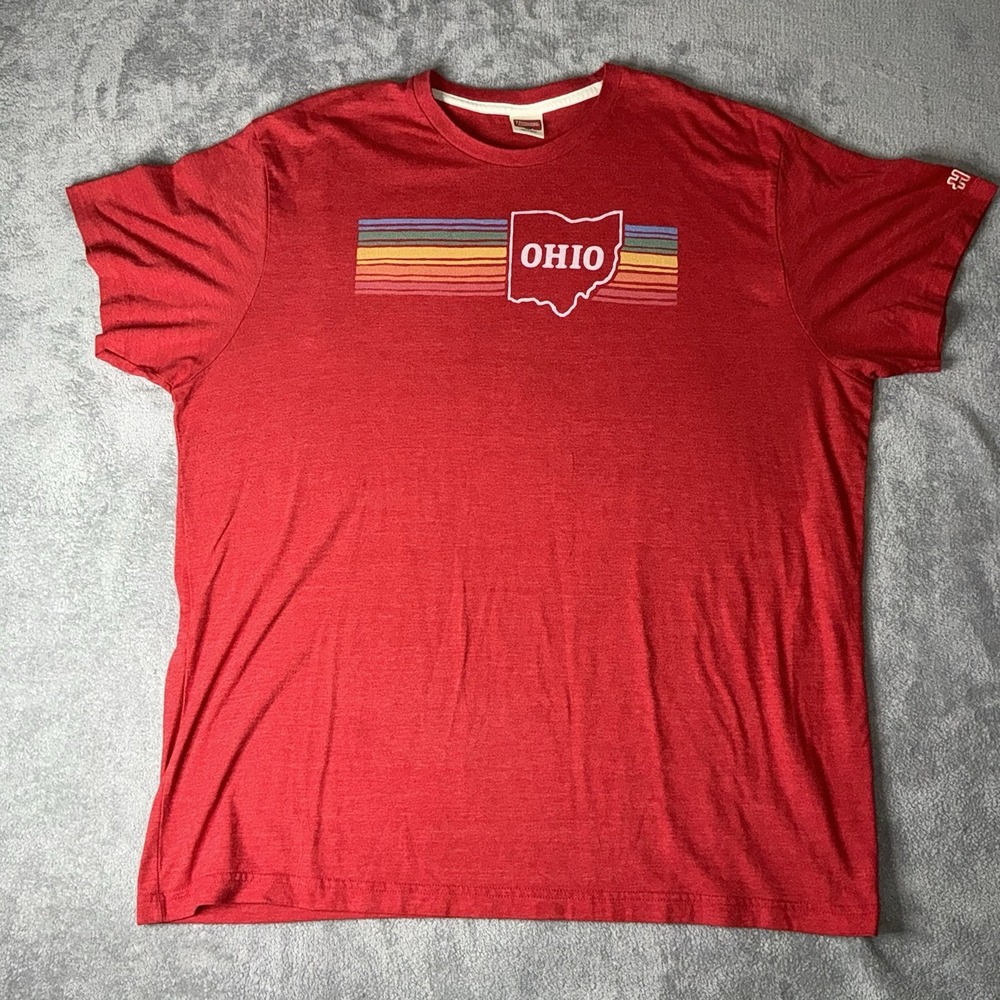 Homage Ohio 3XL Red Rainbow Retro Soft T -Shirt Short Sleeve
